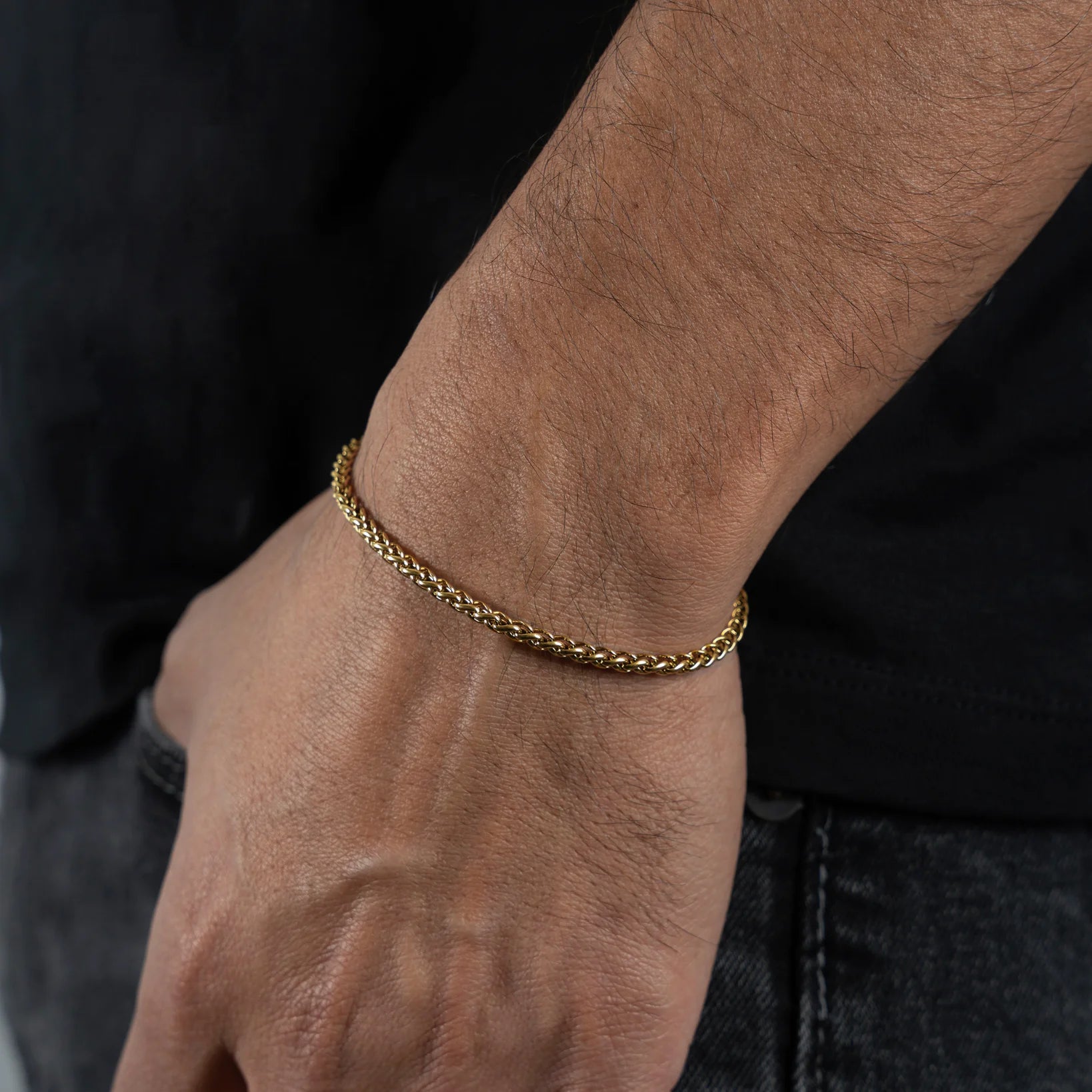 3mm Gold Wheat Bracelet