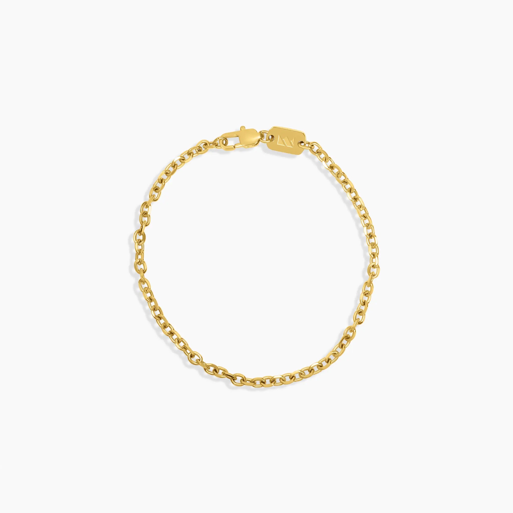 3mm Gold Cable Link Bracelet