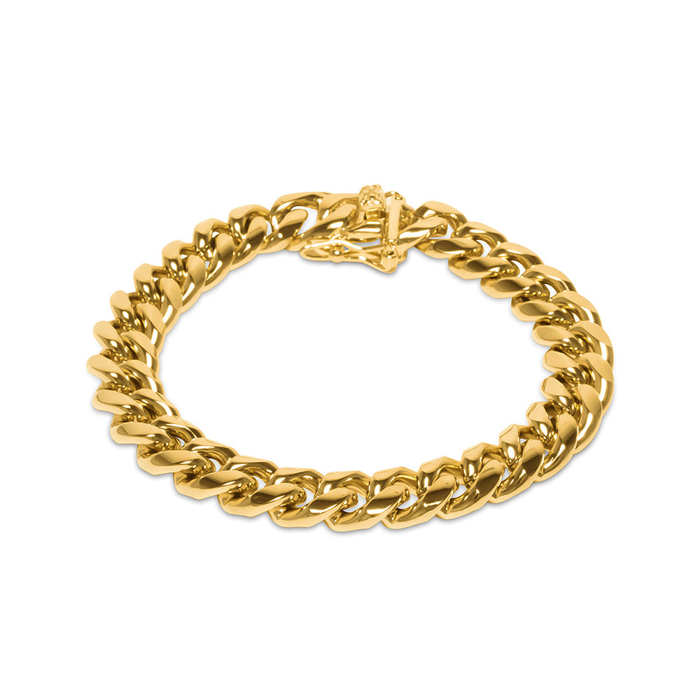 10mm Men's Miami Cuban Link Gold Bracelet