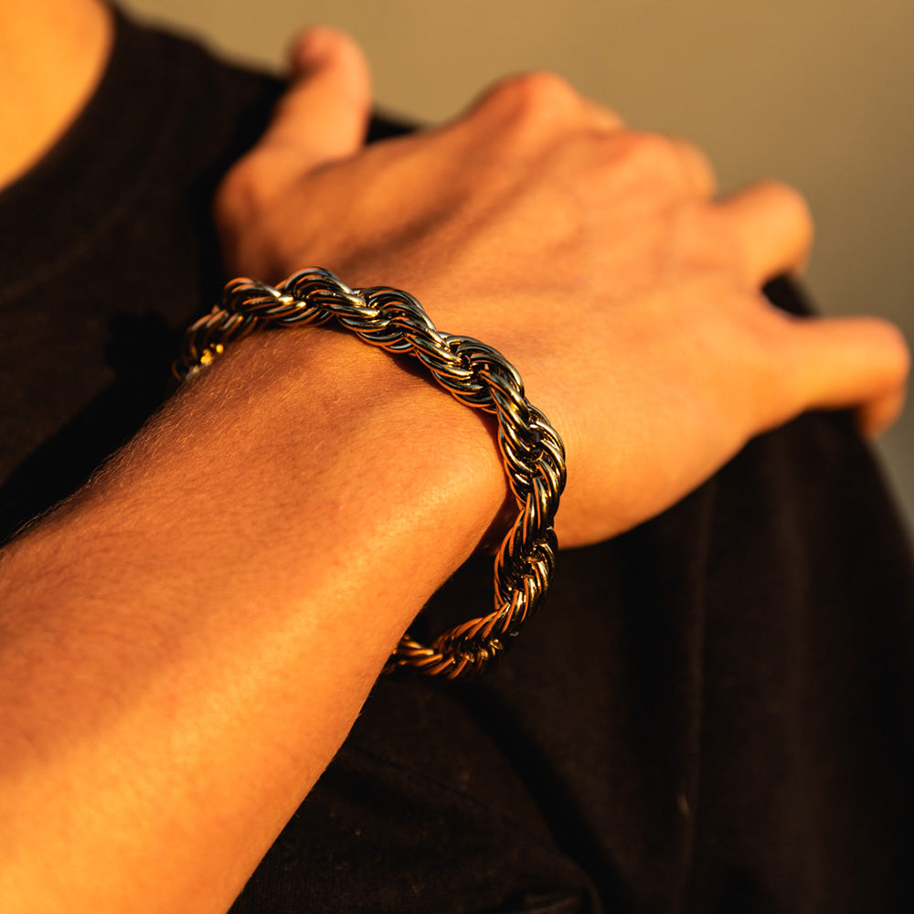 10mm Gold Rope Bracelet