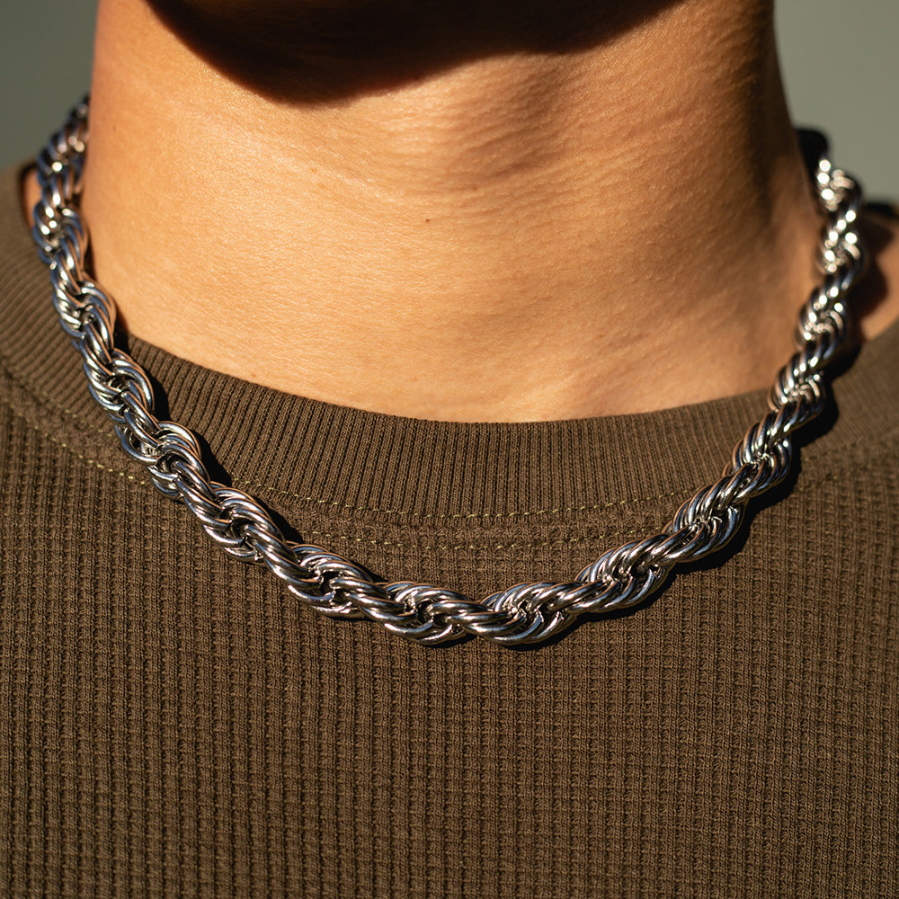 White gold rope chain mens Outlet