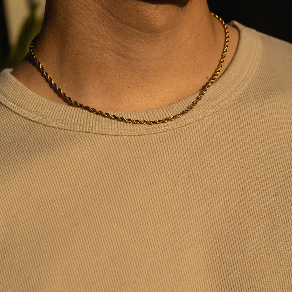 3mm Gold Rope Chain for Necklaces