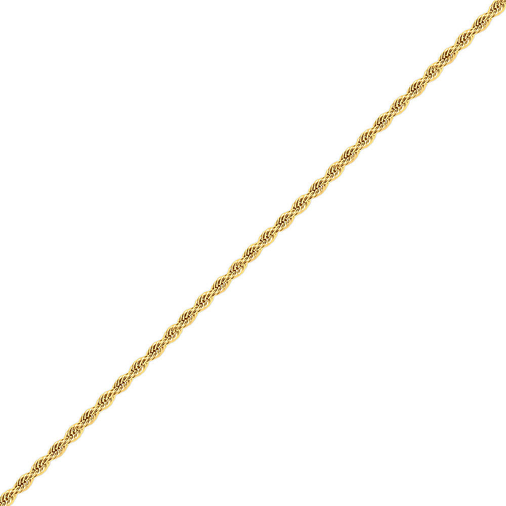 5mm Men's Gold Rope Stainless Steel Chain