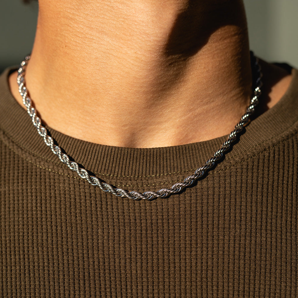 5mm White Gold Rope Chain