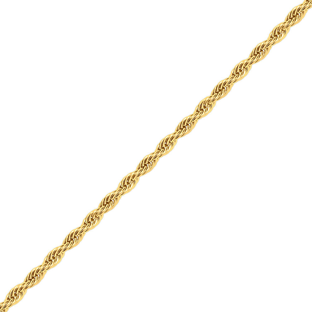 8mm Gold Rope Chain Necklace for Men