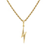 Gold Diamond CZ Lightning Bolt Necklace